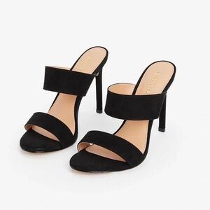 Express Elegant Black High Heel Mules